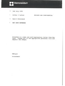 Memorandum from Mark H. McCormack to Arthur J. Lafave