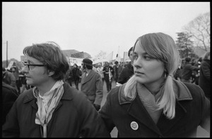 Two women march against the War in Vietnam during the Counter-inaugural demonstrations, 1969