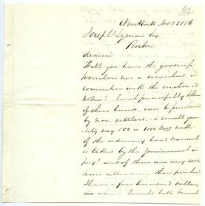 Letter from J. Donaldson to Joseph Lyman