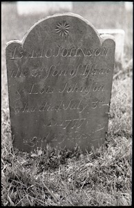 Gravestone of Isaac Johnson (1777), Old Derby Uptown Burying Ground