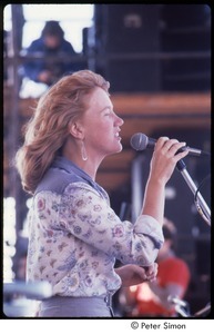 MUSE concert and rally: unidentified woman performing at the No Nukes rally