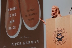 Author Piper Kernan (Orange is the New Black) speaking at Johnson and Wales University