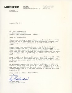 Letter from Sy Pearlman to Judi Chamberlin