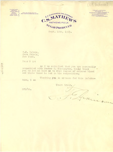 Letter from E. F. Dickinson to W. E. B. Du Bois
