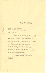 Letter from W. E. B. Du Bois to J. L. Bowers