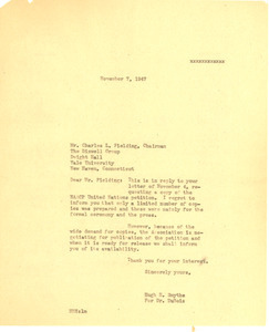 Letter from Hugh H. Smythe to Dixwell Group