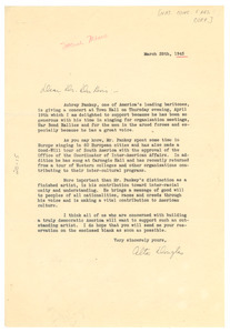 Letter from National Concert and Artists Corporation to W. E. B. Du Bois