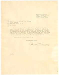Letter from Agnes P. Howell to W. E. B. Du Bois