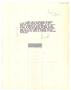 Letter from Elmer S. Imes to W. E. B. Du Bois