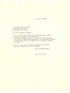 Letter from W. E. B. Du Bois to Eric F. Goldman