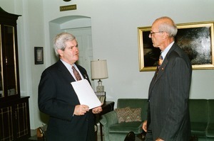 Congressman John W. Olver (right) with Newt Gingrich