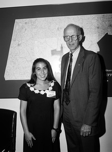 Congressman John W. Olver (right) with Karen Barbalunga, National Young Leaders Conference, in his congressional office