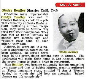Gladys Bentley Marries Calif. Cook