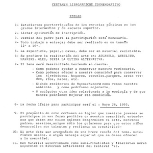 Rules to enter poster art contest for Festival Puertorriqueño 1993