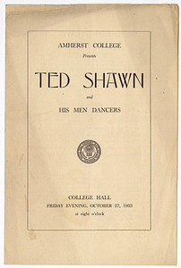 Ted Shawn at Amherst College performance pamphlet (October 27, 1933 ...