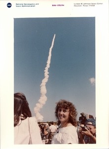 Morgan and McAuliffe Watching Challenger Launch, October 1985