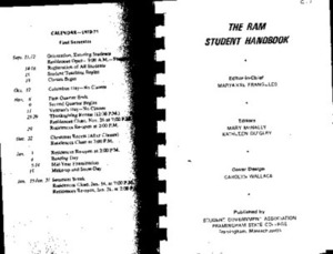 Freshman Student Handbook 1970-71