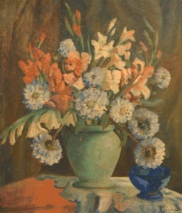 "Untitled (Still life, flowers)" T. Clough