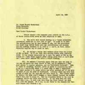 Letter from Anne P. Forbes, M.D. to Frank Howard Richardson, M.D.