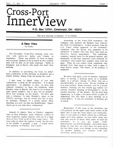Cross-Port InnerView, Vol. 7 No. 1 (January, 1991)