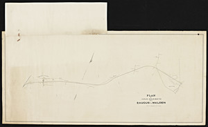 Plan of a railroad route from Saugus to Malden