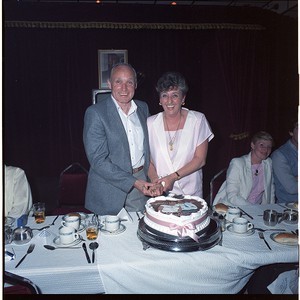 Gusty Spence, former UVF leader, with his wife, wedding anniversary