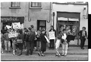 Sinn Fein Protest, Downpatrick, against shooting death of PIRA man Colm Marks by the RUC.