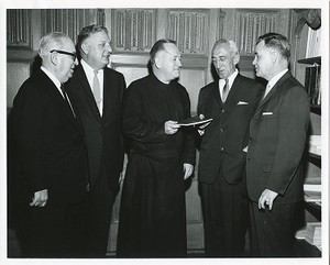 Walsh, Michael P. with members of the Engineer's Club: Charles W. White, Bert F. Moody, Henry Belauger, and Daniel F. O'Grady