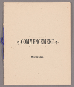 Amherst College Commencement program, 1890 June 25