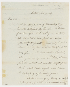 Levi Lincoln letter to Daniel Waldo, 1841 November 17