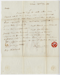 Benjamin Silliman letter to Edward Hitchcock, 1831 September 27