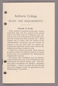 Amherst College faculty meeting minutes 1902/1903