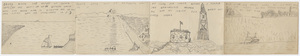 Folded book depicting scenes of a Nelson brothers continent