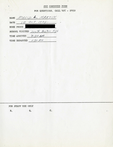 Citywide Coordinating Council daily monitoring report for South Boston High School by David L. Martin, 1975 October 10