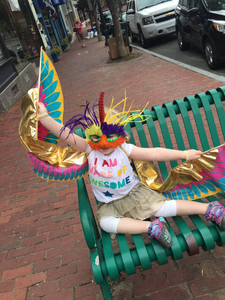 Parrot pose in Market Square