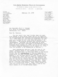 Letter to Paul E. Tsongas from Franz M. Oppenheimer