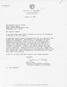 Letter from John W. Katz to Paul Tsongas