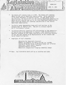 Legislative Alert: Wednesday, June 17, 1981