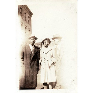 Winifred Irish Hall poses with Russell and Babe Harris