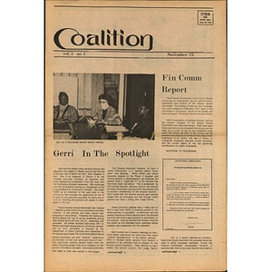 Coalition, Volume 2, Number 1, November 1975.