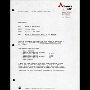 Meeting materials for October 1990.