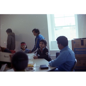 Group of six teenagers participating in a classroom at La Alianza Hispana, Boston.