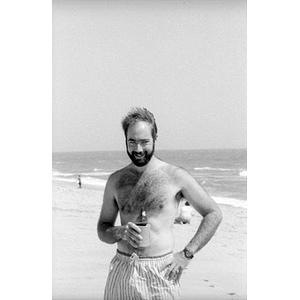 Unidentified man at the beach.