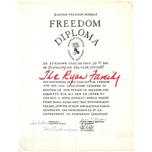 Boston Freedom Schools freedom diploma.