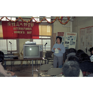 Speaker at an International Women's Day event