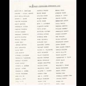 The Roxbury Goldenaires membership list