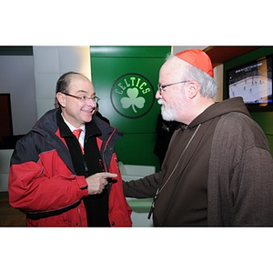 President Aoun conversing with Cardinal O'Malley at the Beanpot Reception