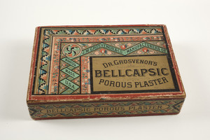 Box for Dr. Grosvenor's Bellcapsic Porous Plaster, J.M. Grosvenor & Co., manufacturer, 148 Pearl Street, Boston, Mass., undated