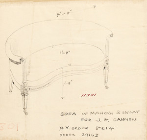 "Sofa of Mahog. & Inlay for J. G. Cannon"