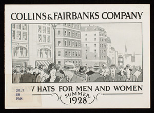 Straw hats for men and women, summer 1928, Collins & Fairbanks Co., 383 Washington Street, 16 Bromfield Street, Boston, Mass.
